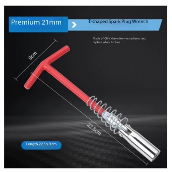 T-Shaped Spark Plug Socket Wrench - Extended Universal Joint Tool for Easy Spark Plug Removal and Installation