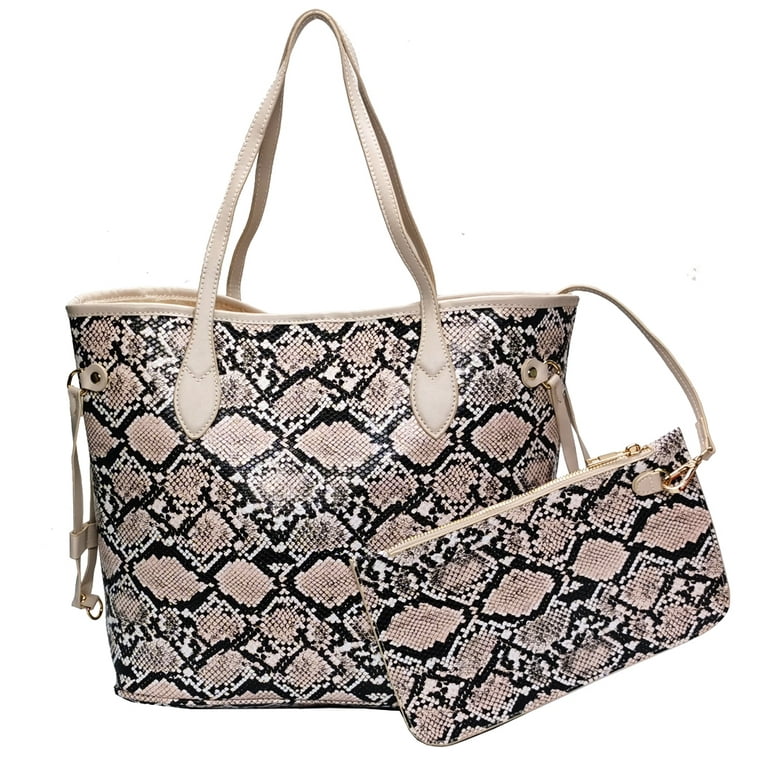 Snakeskin tote shoulder bag hotsell