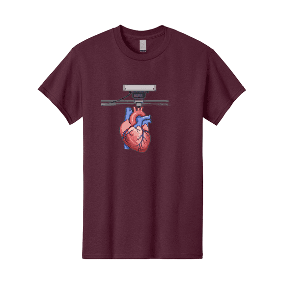 T Shirt,3D-Printed-Heart Mens Graphic Tee, 100% Cotton, Casual Summer Wear