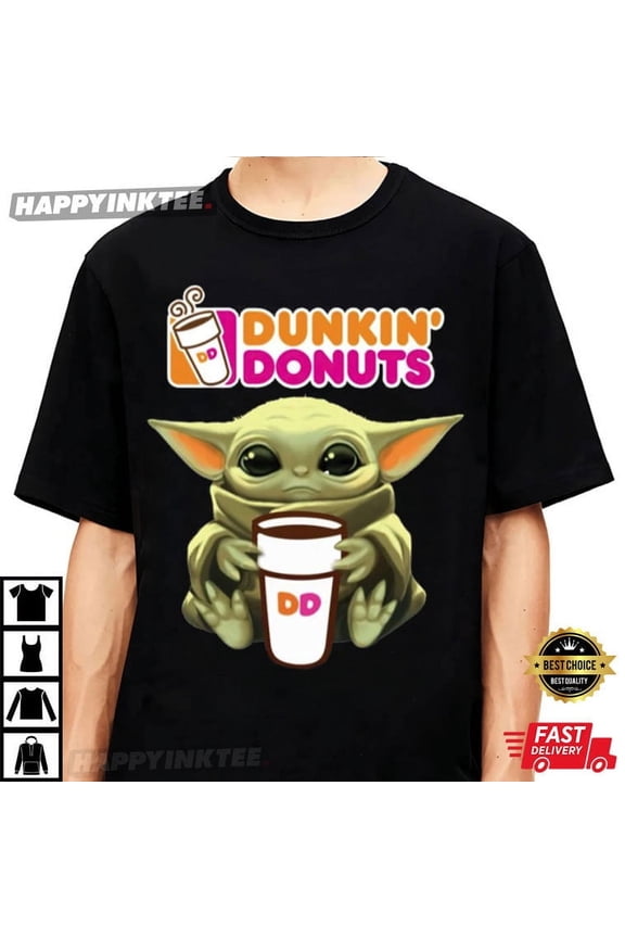 T-Shirt Adults ,Baby Yoda Dunkin? Donuts Best T-Shirt