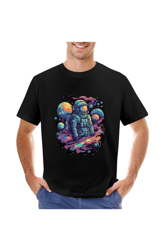 T-Shirt Astronaut Space Exploration Galaxy Universe Men's Cosmic Tee