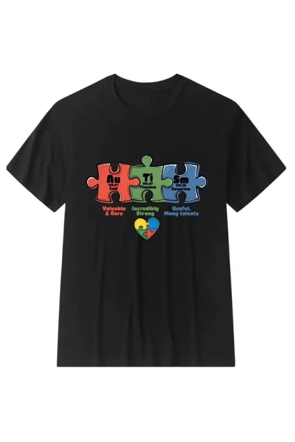 T-Shirt Autism Awareness Month Periodic Table Creative BLACK S-5XL Hot Trending Shirt