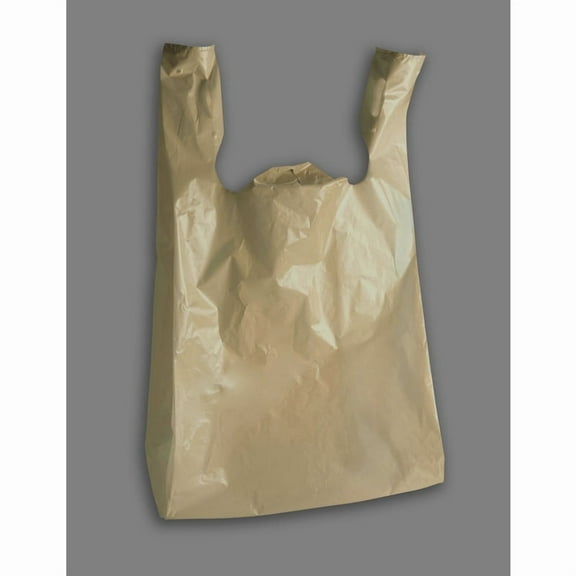 T-Shirt Bags. Brown Plastic Shopping Bags Box of 525 bags. 12"x7"x20" NEW
