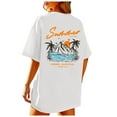 thumbnail image 1 of T Shirt Beach Oversized Graphic Tees For Women Baggy Shirts Summer Tops Long Sleeve Cheer Shirt Shirts for Women Women Solid Shirt Women's T Shirt Exercise Wear Short Sleeve Western Soft Shirt Women, 1 of 6