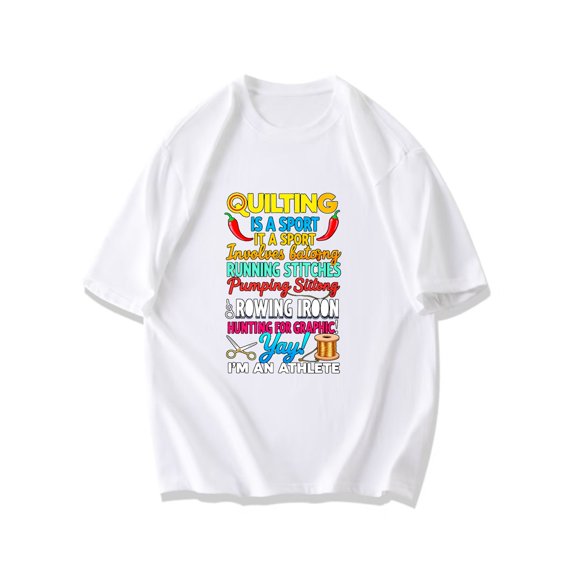 T Shirt Black Quilting Is A Sport Involves Batting Running Stitches Pumping Stitong Rowing Iron Hunting For Graphic Yay Im An Athlete Design For Quilting Enthusiasts And Crafters