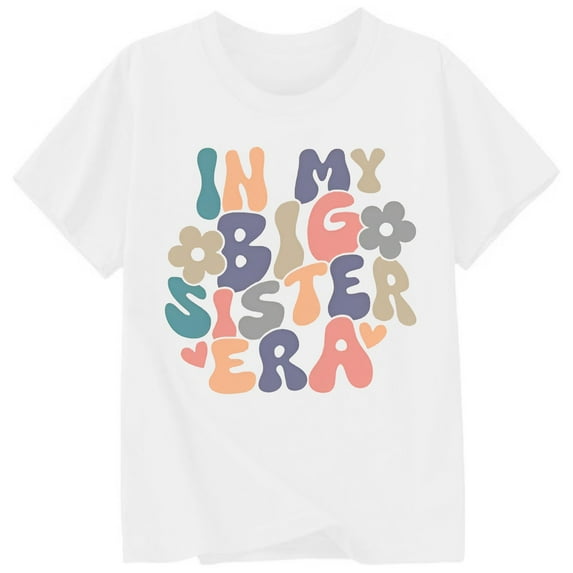 T-Shirt Boys Girls Cartoon Letter Print Crewneck Clothes Outfit Plus Size Breathable Boys' Activewear T-Shirts,White,140