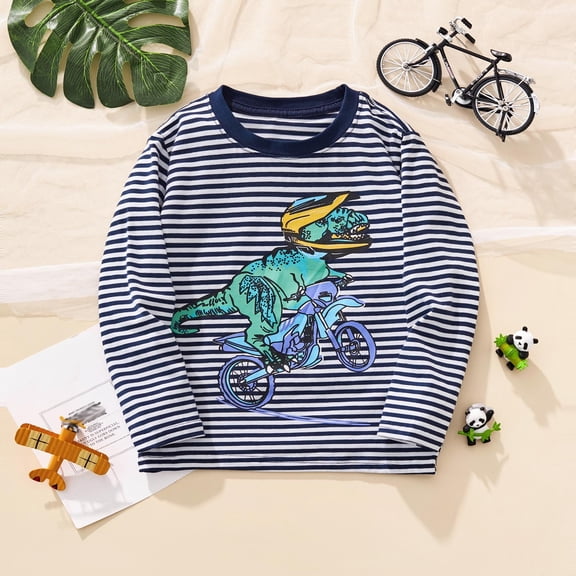T Shirt Boys Graphic Long Sleeve Shirts for Boys Crew Neck Shirt Basic Tees Boys Fall Shirt Boys Tops 6-7 Years