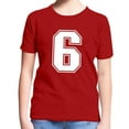 thumbnail image 1 of T Shirt,Boys Graphic Tee With Number Six Print Comfortable Short Sleeve Kids Top for Play School and Daily Activities,Shirt,6-7 Years, 1 of 4