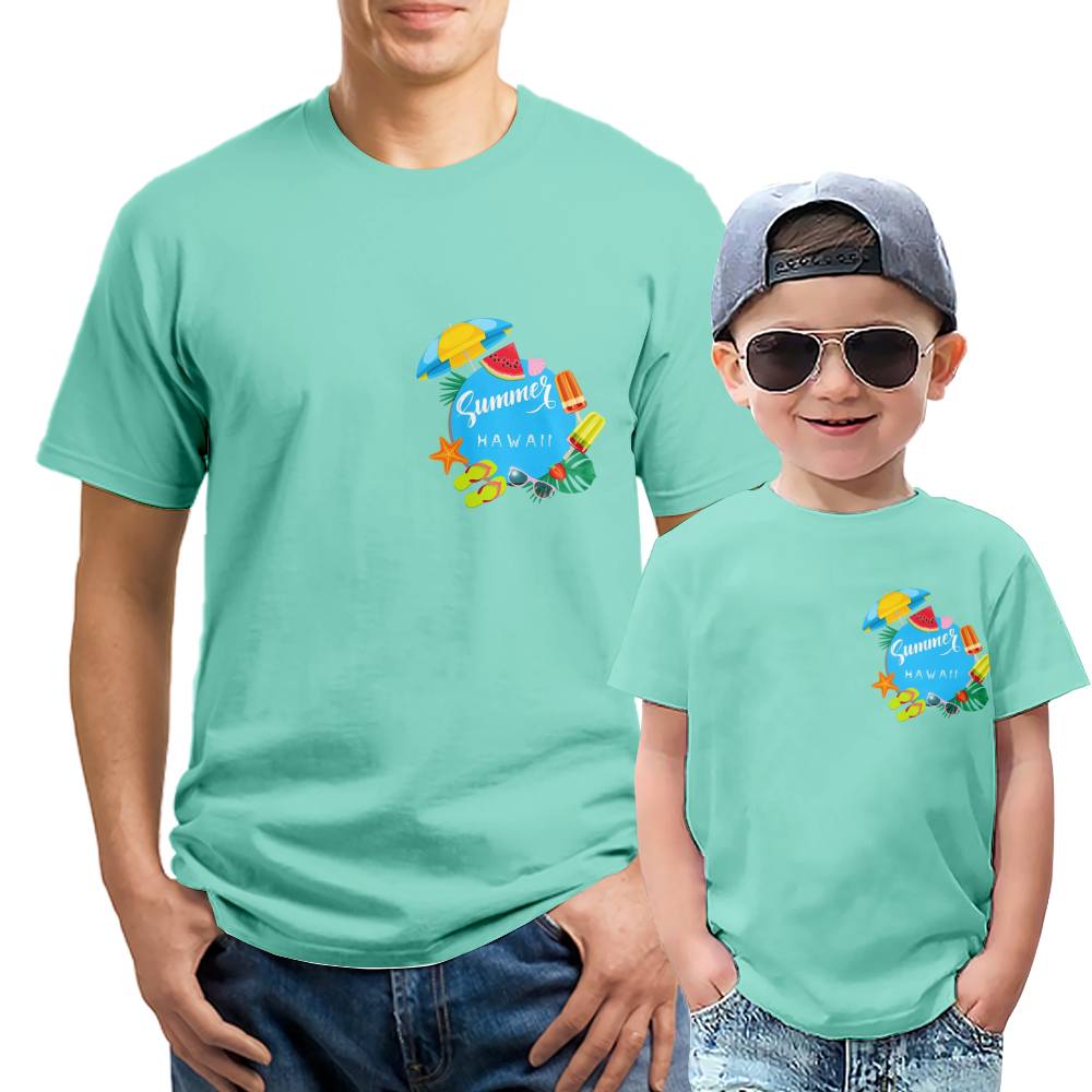 TShirt, Boys and Mens Hawaiian T Shirts for Men, Casual Short Sleeve