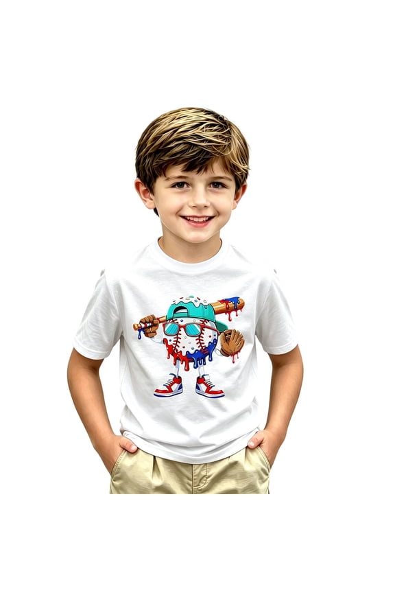 T-Shirt Boys,Summer Cool Printed T-Shirt for Ages 2-13
