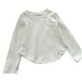thumbnail image 1 of T Shirt Boys White Long Sleeve Shirt Toddler Crew Neck Shirt Casual Basic Tees Fall Tops T Shirts for Girls 18-24 Months, 1 of 5