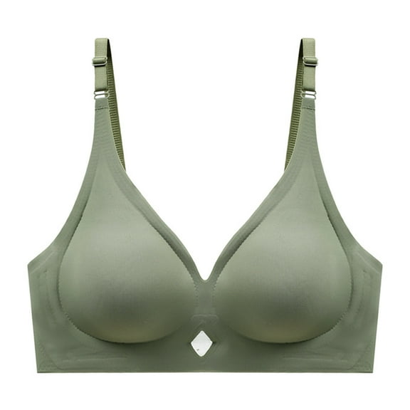 T Shirt Bra, Xunlbb Woman's Solid Color Hollow Out Mesh Thin Style Ventilate Bra Without Steel Rim(Green,XL)