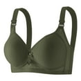 thumbnail image 1 of T Shirt Bra, Xunlbb Women's Solid Color Steel Ring Oversized Gathering Underwear Daily Bra(Olive Green,42), 1 of 2