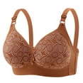 thumbnail image 1 of T Shirt Bra Padded Womens Push up Wireless Bra Full Cover Padded Bralette Plus Size Adjustable Strap Comfortable Support T-Shirt Bras Brown L, 1 of 3