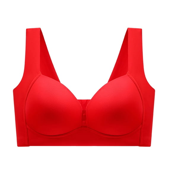 T Shirt Bras Women Lightly Lined Bra Feature V-Neck Sport Bra Style W-1688 Red M