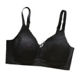thumbnail image 1 of T Shirt Bras for Women No Underwire Lactation Vest Bra Back Adjustment Yoga Running Bra V-Neck Seamless Bra Feature Hook and Eye Closure Soft Bra Style Y-579 , Black L, 1 of 2