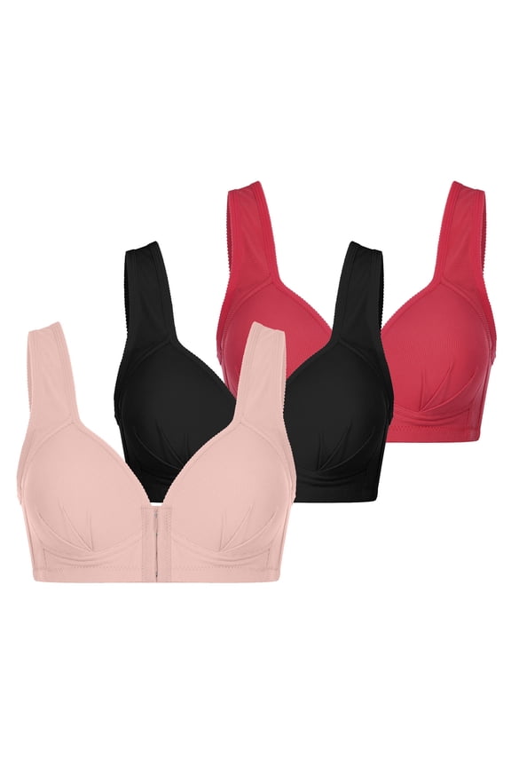 T Shirt Bras for Women Padded Bra Feature V-Neck Demi & Balconette Bra Style W-1931 Pinks S