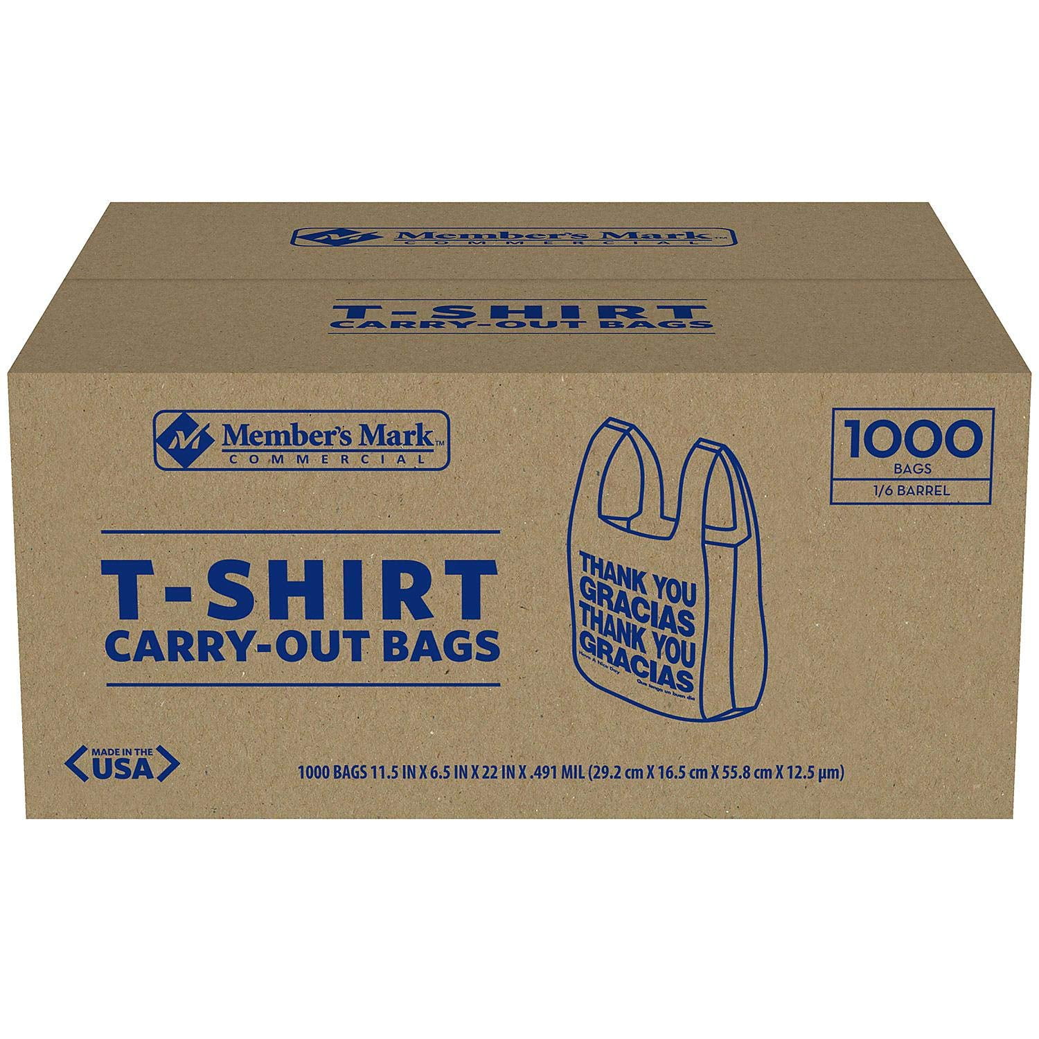 T-Shirt Carryout Bags- Thank You/Gracias - 1000 ct. - Walmart.com