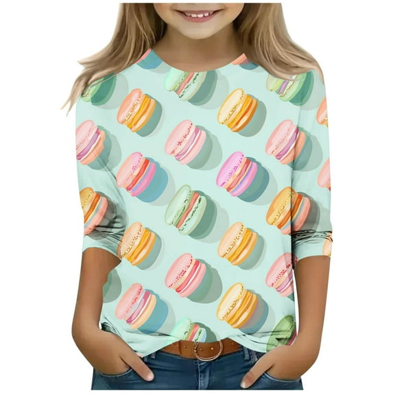 T Shirt Child Girls Graphic Tees Size 14-16 T Shirt Child Girl Solid Blouse Short Sleeve Girls Shirts Shorts Sleeve Toddler Girl Tops