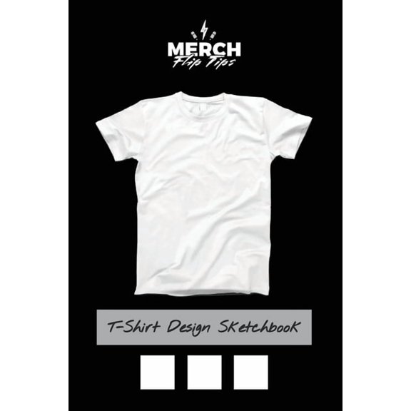 T-Shirt Design Sketchbook: Black and White Tees Template for Your T-Shirt Design Ideas, (Paperback)