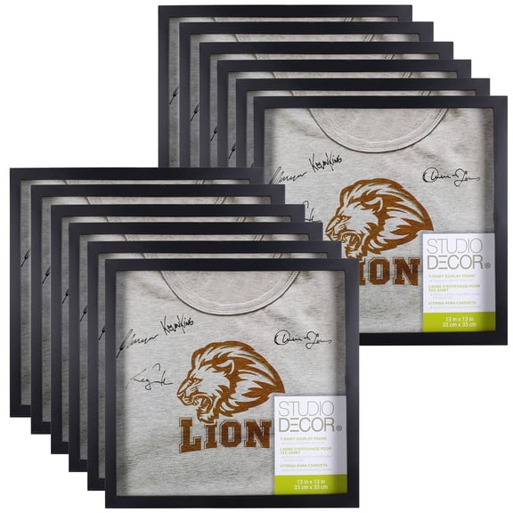 T-Shirt Display Frame by Studio Decor - Display Case for Shirts - Jerseys - Memorabilia - Black - Bulk 12 Pack