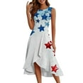thumbnail image 1 of T Shirt Dresses For Women 2025, 4Th Of July Dress Casual Cotton Sleeveless Round Neck American Flag Ruffle Flowy Long Tank Petite Dresses 5 Ft Blouses Dressy Casual Clothes (L, White) ZMTing, 1 of 4