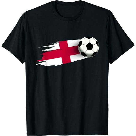 T-Shirt - England Soccer Team - Unisex-Adults, Kids - Black - Small - Short Sleeve - Cotton Blend - England Flag Design