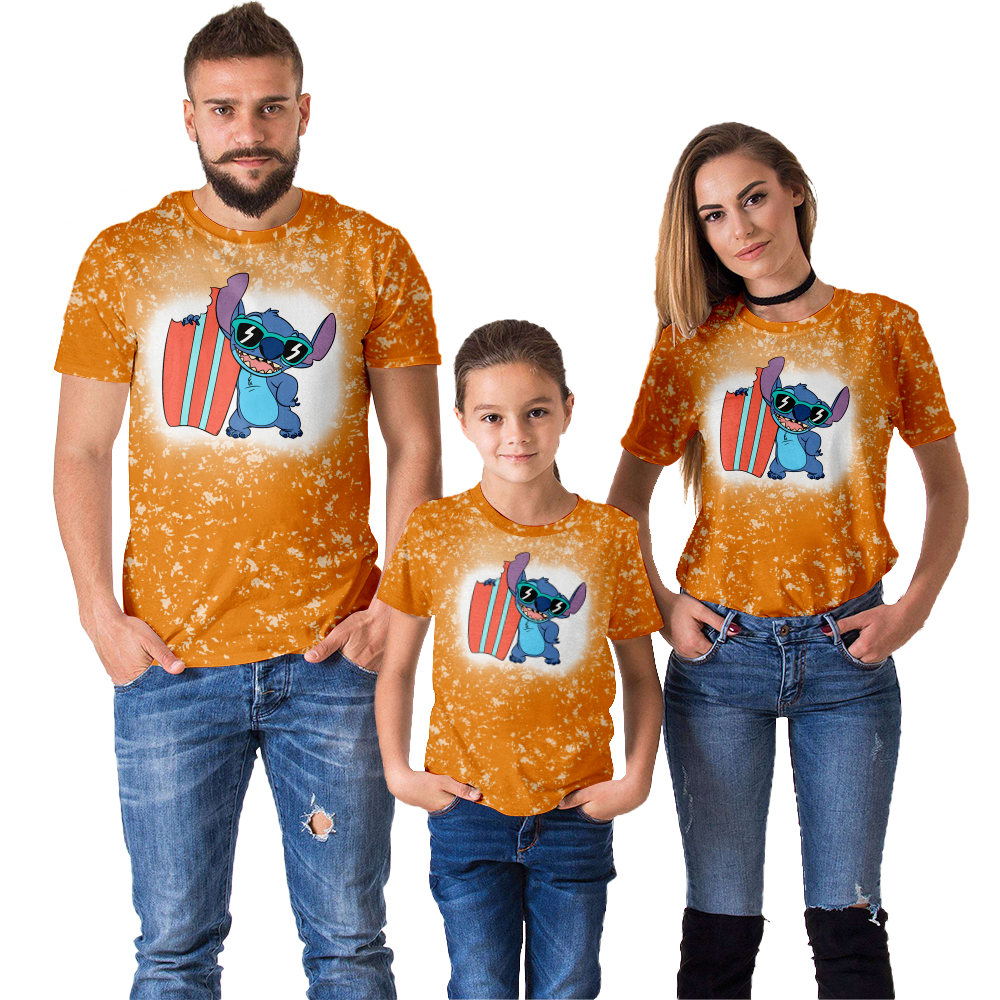 Family Matching Dark Blue Splicing Coconut Print Irregular Hem Short-sleeve Dresses and T-shirts Sets