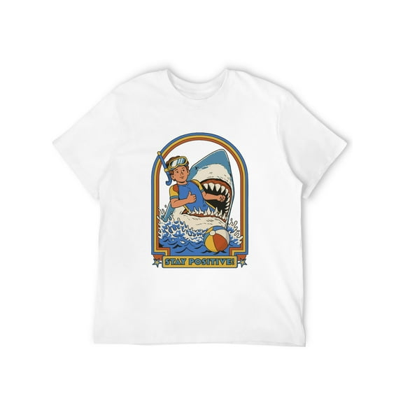 T-Shirt Featuring Funny Shark & Diver “Stay Positive” Design