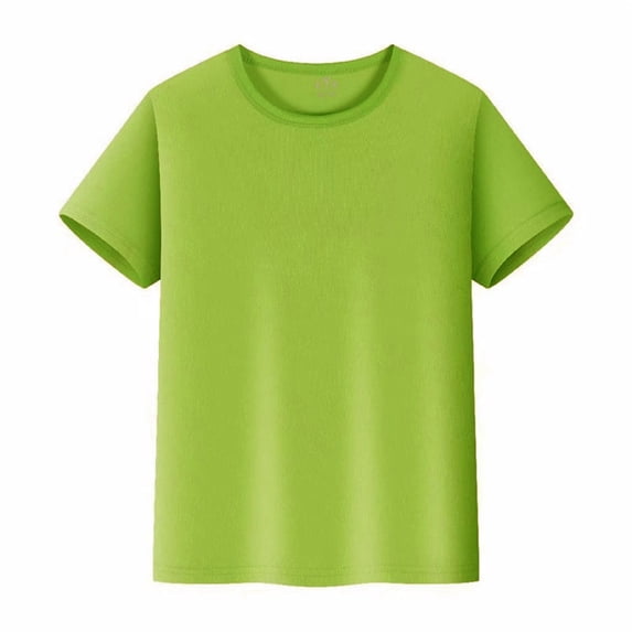 T Shirt For Girls Short Sleeve Plain Tees Unisex Crew Neck Toddler Boys Tees,Size 4 Years-5 Years