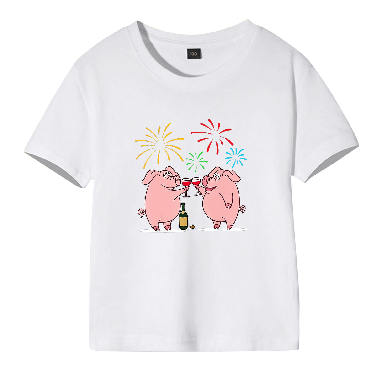 T Shirt For Girls Summer Short Sleeve Cartoon Pig Prints Soft Toddler ...