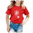 thumbnail image 1 of T Shirt For Girls Unisex Print Tee Blue Cat Funny Toddler Boys Tees,Size 6 Years-7 Years, 1 of 4