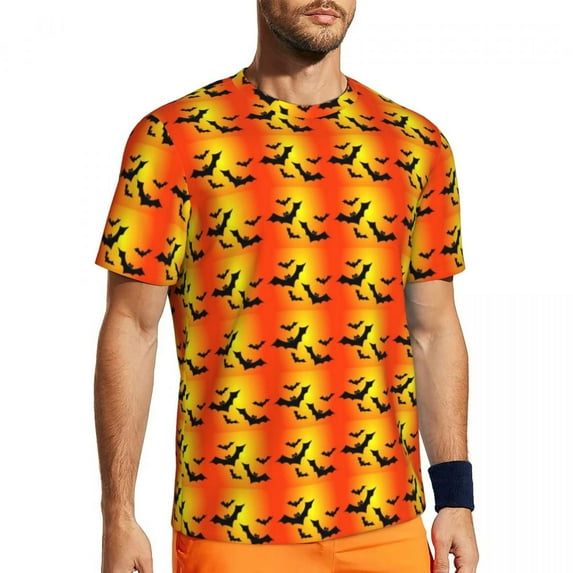 T Shirt For Men Abstract Bats Men Spots Print Basic Running Quick Dry Summer Harajuku Tees Design Ov