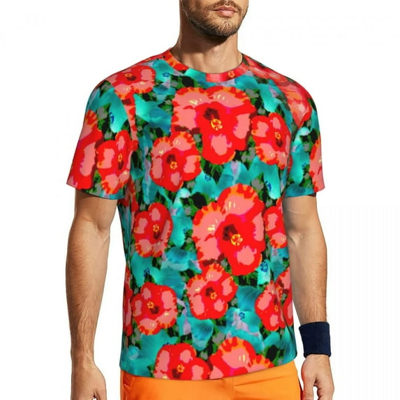 T Shirt For Men Abstract Floral Sports T-Shirt Luminous Print Harajuku T-Shirts Couple Fun Tee Shirt