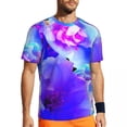 thumbnail image 1 of T Shirt For Men Abstract Floral Sports T-Shirt Luminous Print Harajuku T-Shirts Couple Fun Tee Shirt, 1 of 7