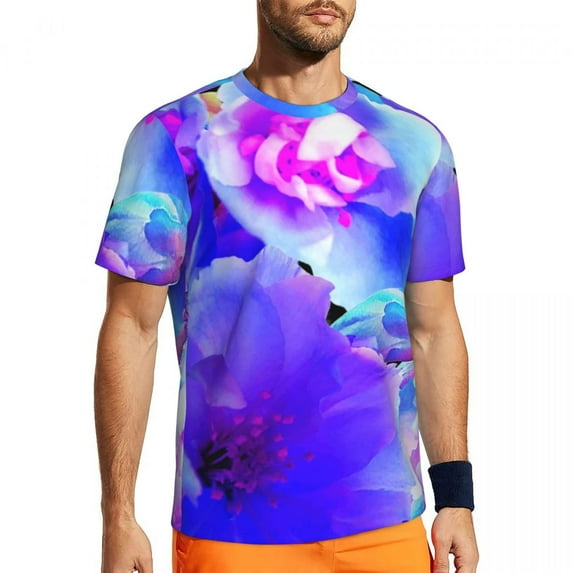T Shirt For Men Abstract Floral Sports T-Shirt Luminous Print Harajuku T-Shirts Couple Fun Tee Shirt