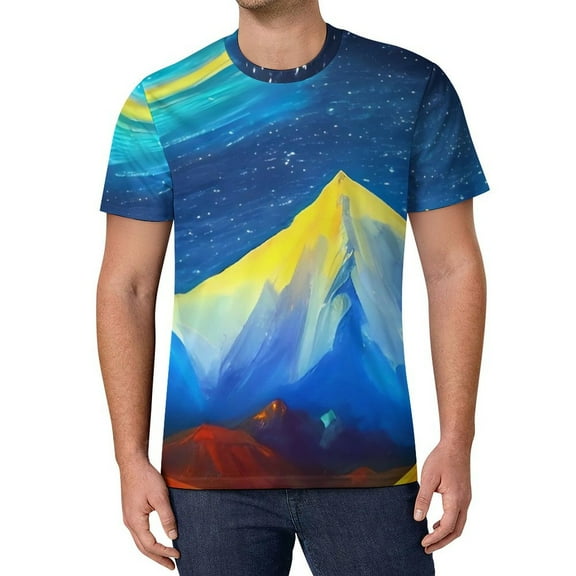 T Shirt For Men Abstract Starry Night T-Shirt Van Gogh Fashion T-Shirts Man Tshirt Beach Short Sleev