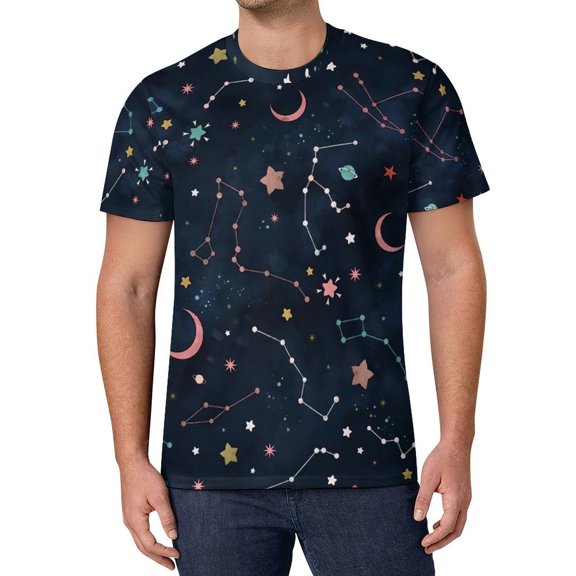 T Shirt For Men Abstract Starry Night T-Shirt Van Gogh Fashion T-Shirts Man Tshirt Beach Short Sleev