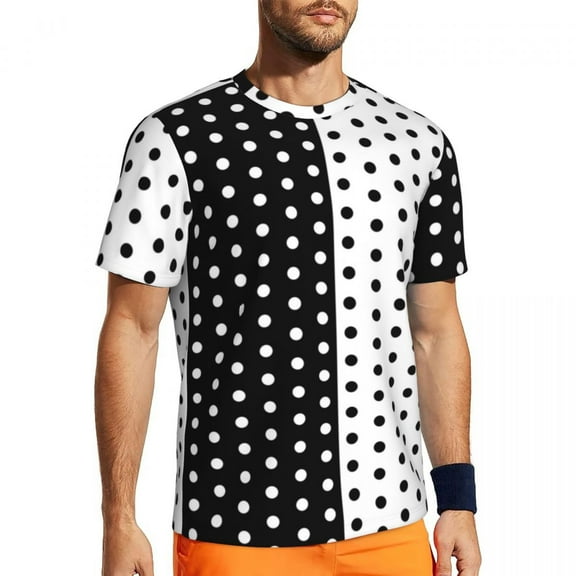 T Shirt For Men Abstract Two Tone Running T-Shirt Summer Stylized Orange and Sky Blue Vintage Haraju