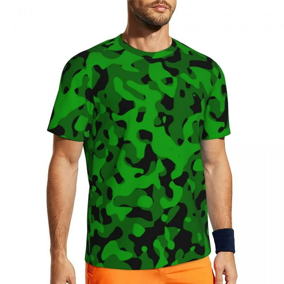 T Shirt For Men Army Camouflage Green Camo Print Popular Sportswear Short Sleeve Fast Dry Tshirt Sum