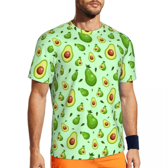 T Shirt For Men Avocado Salad Gym T-Shirt Green Fruit Print Popular T-Shirts Man Retro Tshirt Beach