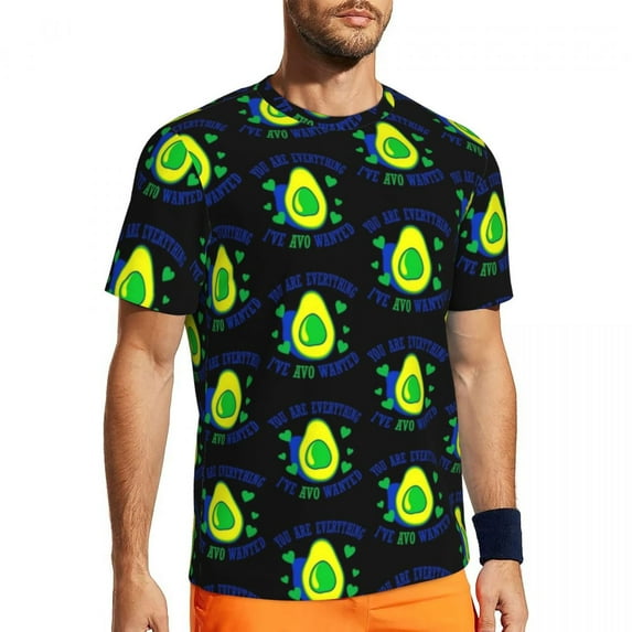 T Shirt For Men Avocado Salad Gym T-Shirt Green Fruit Print Popular T-Shirts Man Retro Tshirt Beach