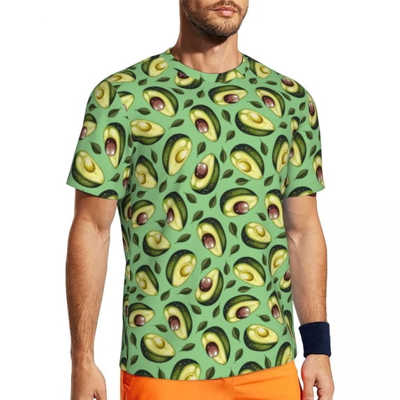 T Shirt For Men Avocado Salad Gym T-Shirt Green Fruit Print Popular T-Shirts Man Retro Tshirt Beach