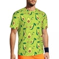 thumbnail image 1 of T Shirt For Men Avocado Salad Gym T-Shirt Green Fruit Print Popular T-Shirts Man Retro Tshirt Beach, 1 of 7
