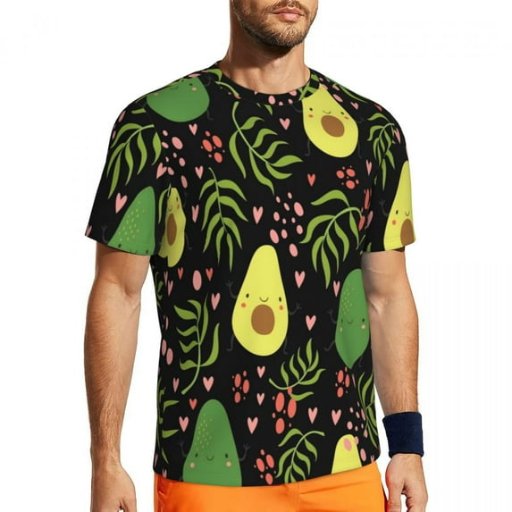 T Shirt For Men Avocado Salad Gym T-Shirt Green Fruit Print Popular T-Shirts Man Retro Tshirt Beach