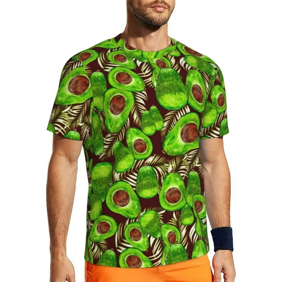 T Shirt For Men Avocado Salad Gym T-Shirt Green Fruit Print Popular T-Shirts Man Retro Tshirt Beach
