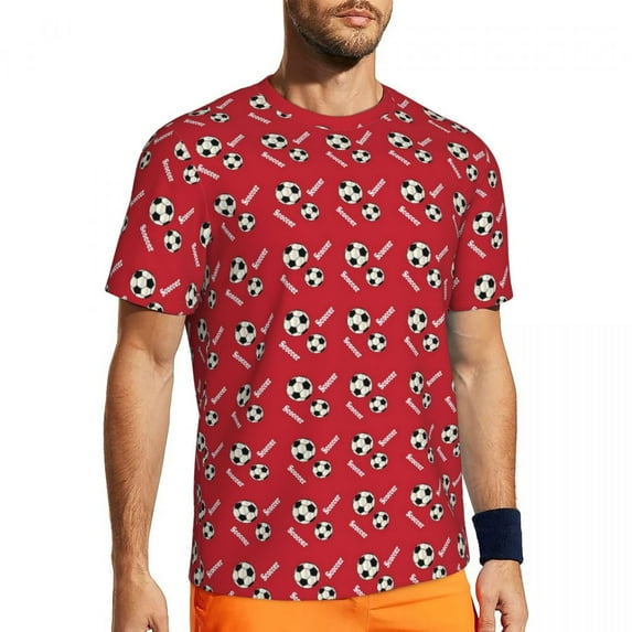 T Shirt For Men Ball Print Sportswear T-Shirt Summer Soccers Streetwear Trending Tee Shirt For Men C