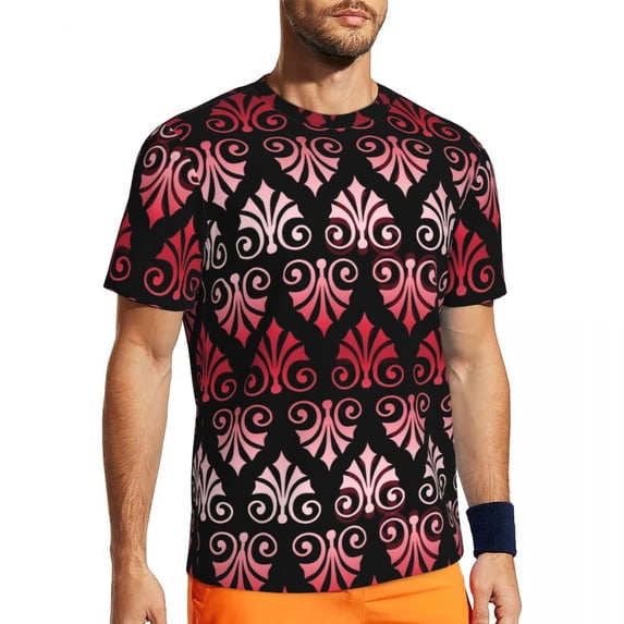 T Shirt For Men Baroque Print Art Retro Floral Popular Sports T-Shirts Short-Sleeve Breathable Tshir