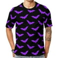 thumbnail image 1 of T Shirt For Men Bats Sunset Man Spooky Halloween Print Streetwear Summer Harajuku Tee Shirt Short-Sl, 1 of 7