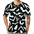 thumbnail image 1 of T Shirt For Men Bats Sunset Man Spooky Halloween Print Streetwear Summer Harajuku Tee Shirt Short-Sl, 1 of 7